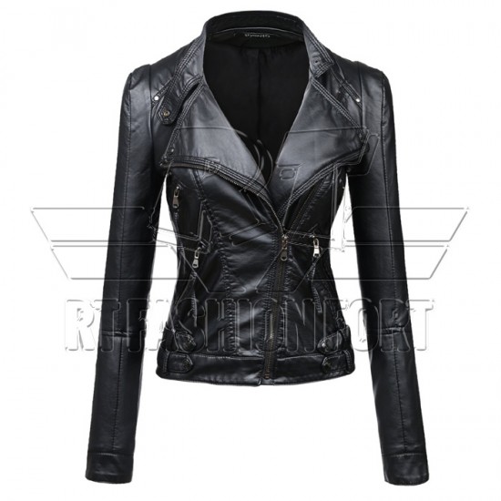 Women Fashion Leather Jacket